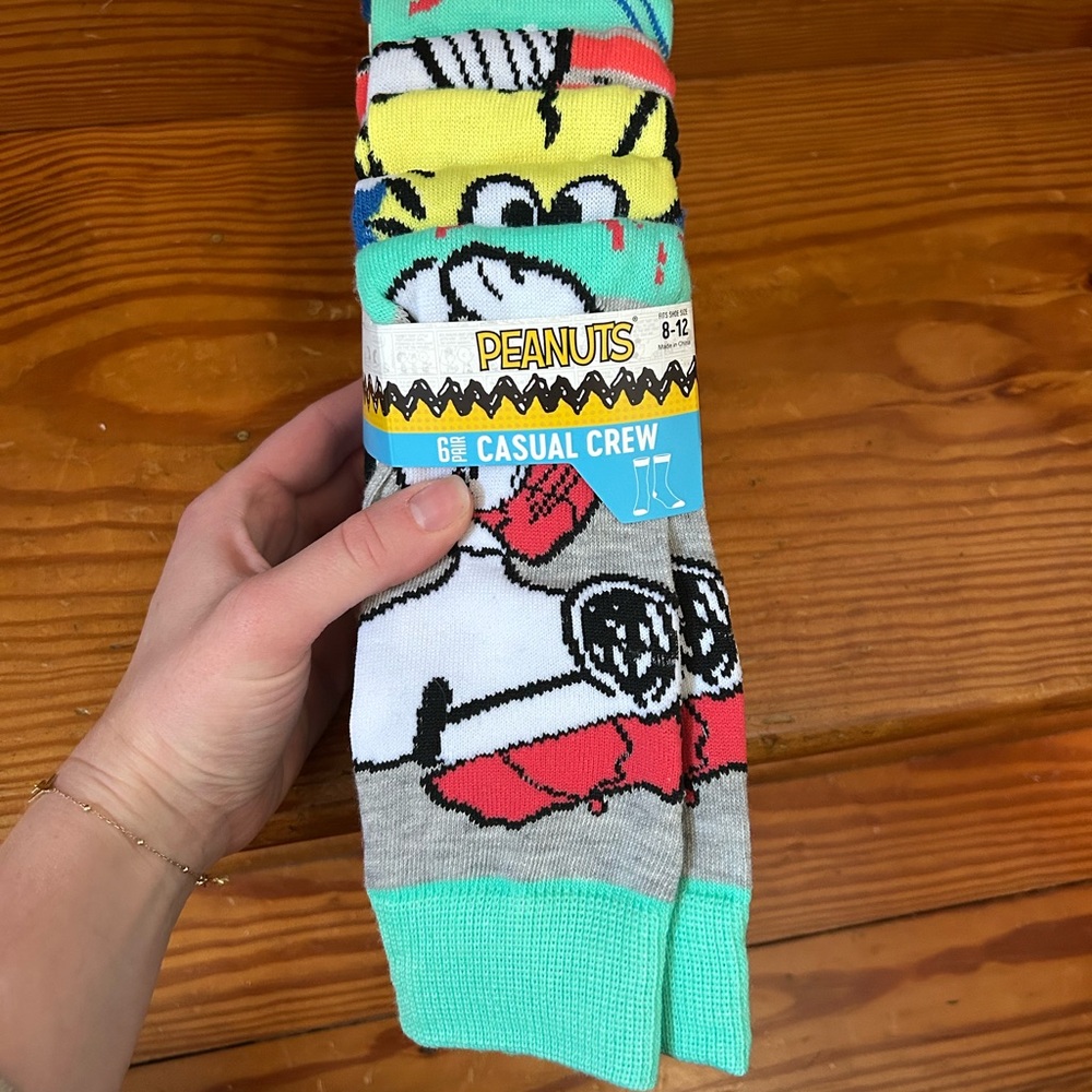 Bioworld Peanuts Casual Crew Socks - Multicolor